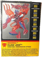 Transformers Beast Wars CLAW JAW 1996 Tech Spec File Card techspecs squid 1997