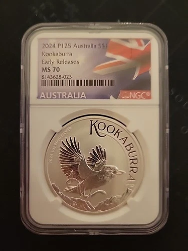 2024-P125 $1 Australia Kookaburra Silver Dollar - NGC MS 70 Early Releases