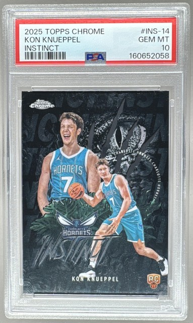 160652058 Kon Knueppel 2025 Topps Chrome #INS-14 Instinct Rookie RC PSA 10