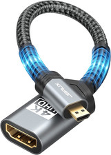 Micro HDMI to HDMI Adapter, Micro HDMI Male to HDMI Female-Gray