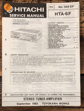 Hitachi HTA-6F Receiver Service Manual Original 