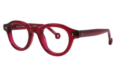 Eyeglasses Frame Thick Bordeaux Red Hally & Son HS876 Style Moscot Lesca