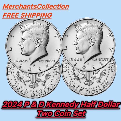 2024 P&D KENNEDY HALF DOLLAR 50c CLAD 2 Coin set UNCIRCULATED FROM Unc Mint Set