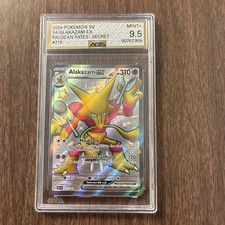Pokemon Paldean Fates Alakazam EX 215/091 AGS Mint+ 9.5 FA Holo Secret Rare 2024 on eBay