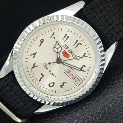 VINTAGE SEIKO 5 AUTOMATIC 6309A JAPAN MENS REFURBISHED SILVER WATCH a442462-1