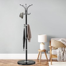 Metal Coat Rack Stand, Modern Coat Rack Freestanding with 360  Rotary -Black
