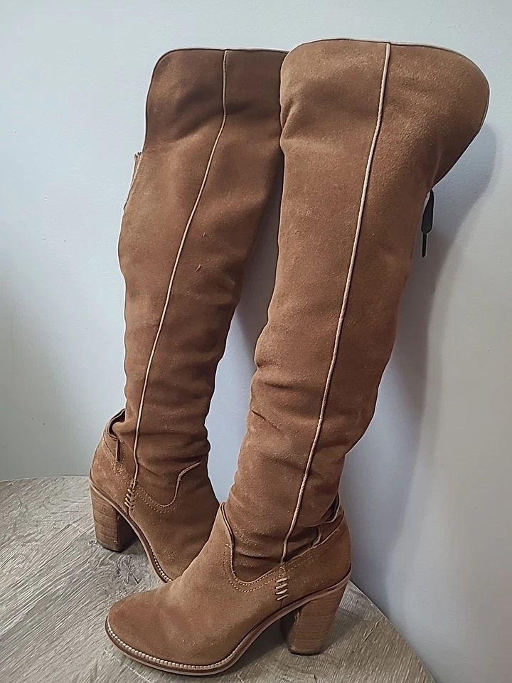 Dolce Vita Women Heels Block Western Suede Leather Over The Knee High Boots 7.5 - Image 3 of 4