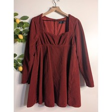 asos burgundy courderoy Dress Sz US 10