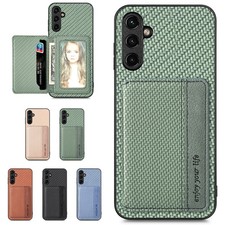 Card Slot Fiber Phone Case For Xiaomi 13 12 Redmi Note 14 15 13C POCO X5 K60 9T