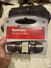 Nib Defiant Keyed Entry Door Knob Stainless Steel Finish New Sealed 154 644 New