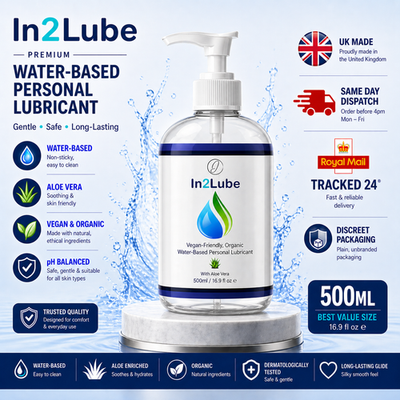 LUBE SEX LUBRICANT 500ml WATER BASED IN2LUBE SUPER SLIK INTIMATE ANAL  VAGINAL