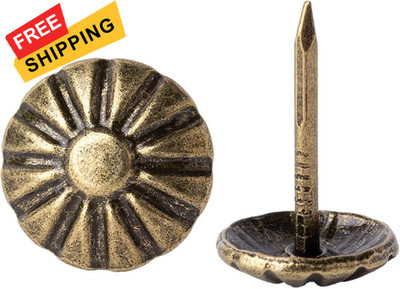 7/16 Inch Antique Brass Upholstery Tacks, 120Pcs Furniture Decorative 