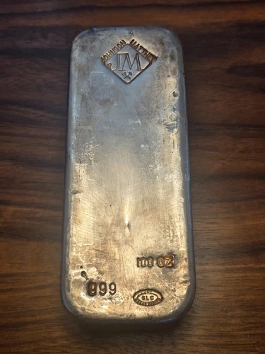 Authentic 100 oz Johnson Matthey .999 silver bar — Invest Grade Silver Bullion