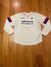 Vintage Glasgow Rangers Football Club Jersey Diadora Sz L White Longsleeve 2003