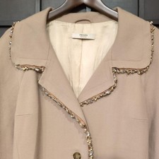 USED PRADA BEADED LONG COAT ACCEPTABLE