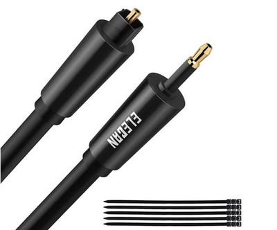 ELECAN Mini Toslink to Toslink Digital Optical Audio Cable 25Ft Cord Gold Plated