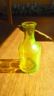 PETITE BOUTEILLE A ENCRE ANCIENNE EN VERRE OURALINE - Photo 1/4