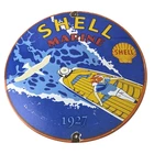 Vintage Shell Gasoline Sign - Marine Boat Porcelain Gas Pump Advertising Sign