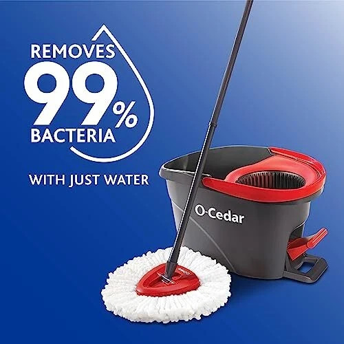 Hands-Free Wringing: O-Cedar EasyWring Spin Mop & Bucket Kit.