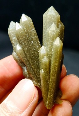 15.8g Top Lemon Green Backbone Quartz Crystal Cluster Specimen Mongolia