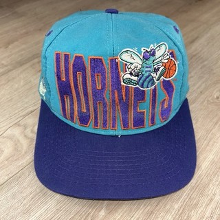 Vintage Charlotte Hornets SnapBack Hat 90s Logo 7 Big Logo NBA