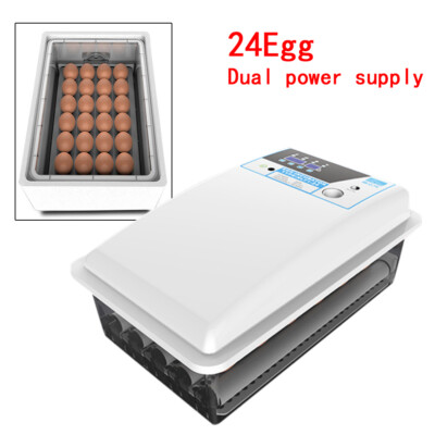 Auto-Turning Digital Incubator Automatic Hatch Chicken Duck Egg Turner 24 Eggs