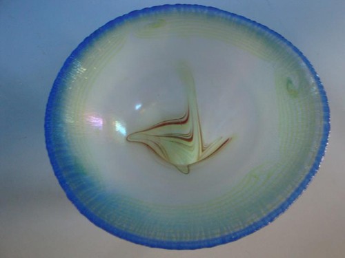RSHK18-113: Schöne Eisch Glas Kunstglas Vase lüstriert 1978 - Bild 2 von 3