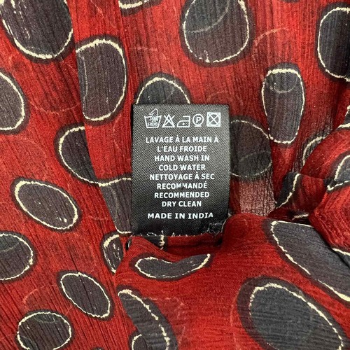ISABEL MARANT Shirt Womens 34 XS Rust Red Polka Dot Sheet Silk Long Sleeve - 第 10/16 張圖片