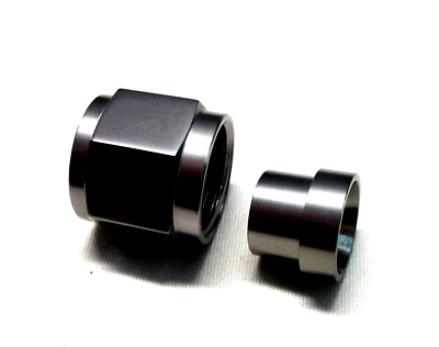 10 an Tube Nut & Sleeve Fits 5/8'' O.D.Tube Show Polished Titanium