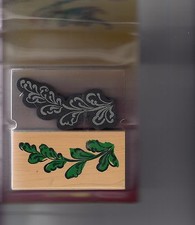 foliage 2 pcs posh impressions Wood Mounted Rubber Stamp 2 x 4 1/2" Free Ship