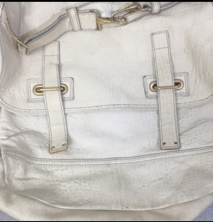 Borsa donna vintage Yves Saint Laurent Rive Gauche grande tracolla in pelle