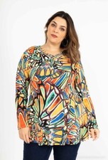 Tunika Bluse Kleid Top Lagenlook Shirt Longshirt 2W Paris Leicht Bunt 6) 50 52