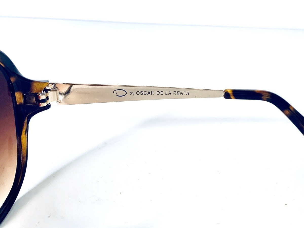 Oscar de la Renta Sunglasses Tortoise Shell Round Gold Frame New with Case LS Round 46 Sun – Visionist main image 2