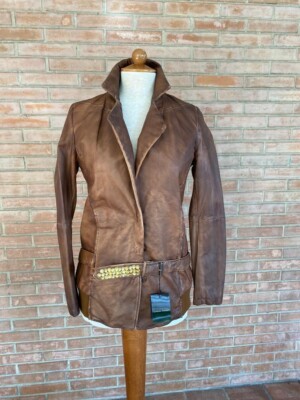 Lederjacke Farbe old vintage von Violanti genuine leather jacket