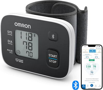 OMRON RS3 Intelli IT Handgelenk-Blutdruckmessgerät Bluetooth App 13,5-21,5cm