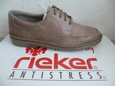Rieker Men Lace-up Shoes Sneakers Leather Beige NEW 