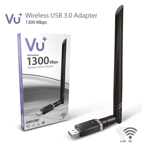 Wifi Stick VU+ Dual Band 1300 Mbps Wireless Dongle USB 3.0 Adapter mit Antenne