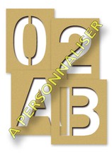 POCHOIR BRISTOL chiffres lettres lettrage découpe personnalisée 18 cm pochoirs