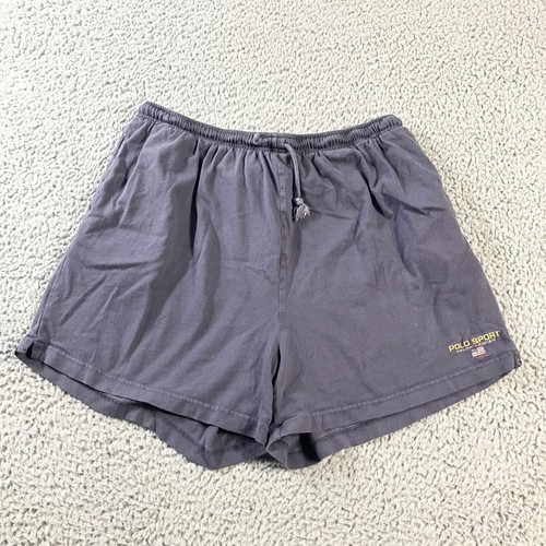 Polo Sport Ralph Lauren Shorts Mens XL Gray Sweat Preppy Flag Logo Drawstring