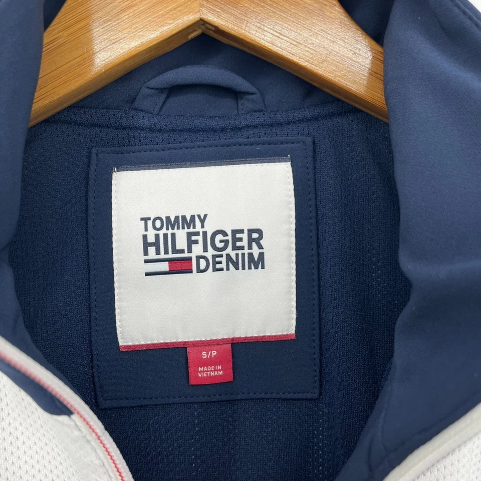 Tommy Hilfiger Full Zip Jacket Men's Size S Multicolor Striped Mesh THD Logo - Image 4 of 4