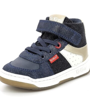 Kickers Unisex children's Kickalien trainers Navy Blue Gold