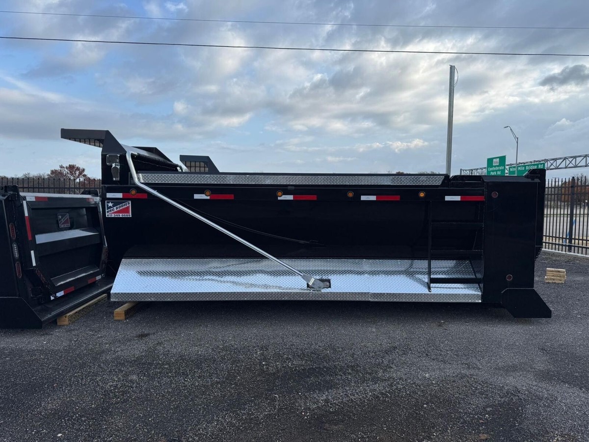 NEW 15' HALF ROUND HARDOX 500 TUF DUMP BED SWING LIFT GATE 1