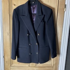 Womens Vintage House Of Fraser Exclusive Navy Jacket 12 - Wool Cashmere Blend