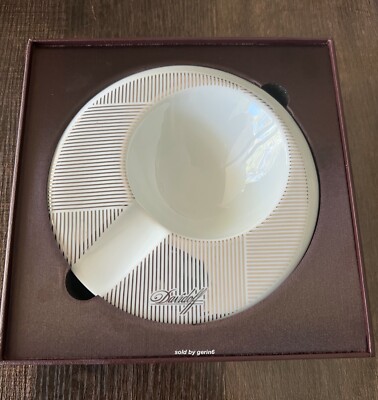 Davidoff White & Silver Cigar Porcelain Ashtray by Limoges