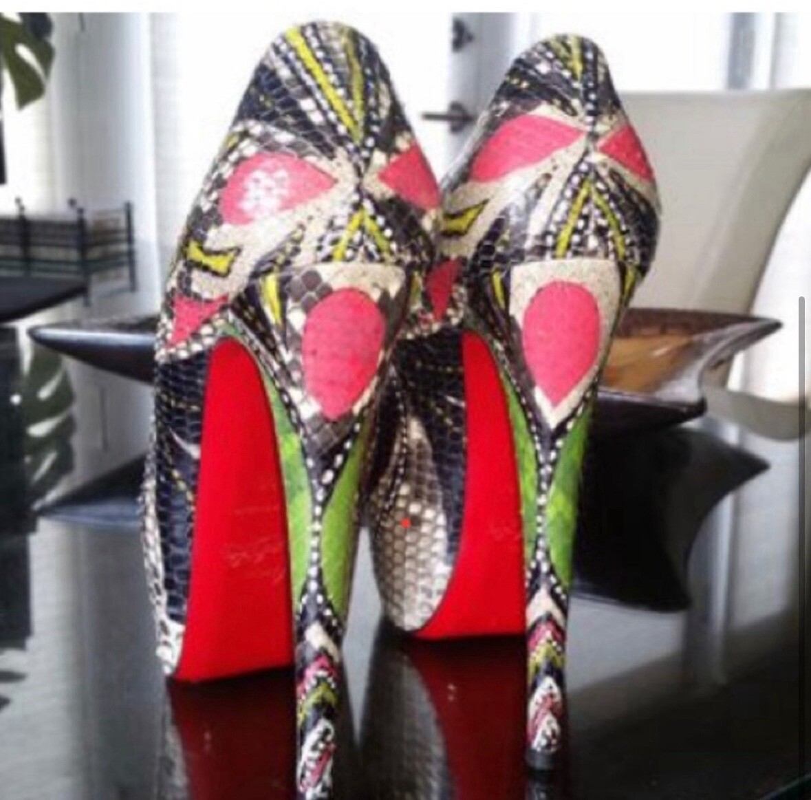 Christian Louboutin Multi colored snake Print Leather Heels | eBay