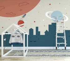 3D Planetary Rocket ZHUA015 Wallpaper Wall Murals Removable Self-adhesive Amy