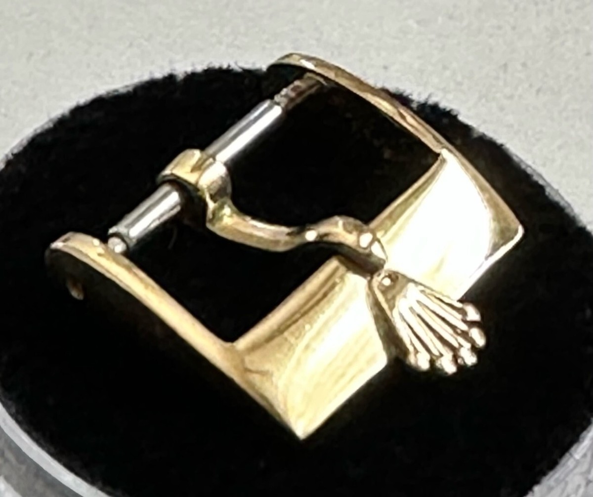 Vintage ROLEX 18k Yellow Solid Gold 14mm Logo Buckle, ROLEXSA 750
