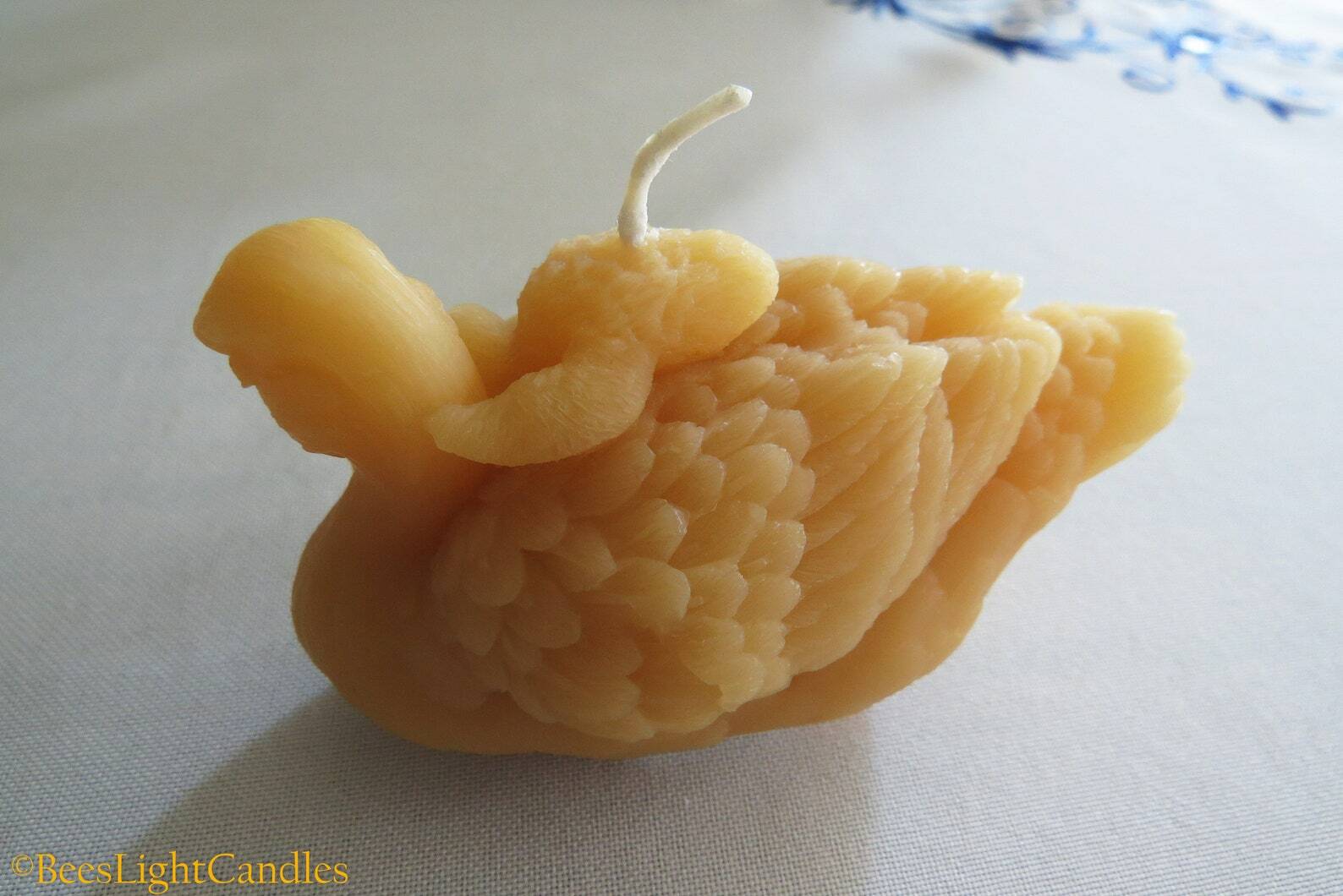 Swan with Baby Beeswax Candle / Natural Bees Wax / Bird, Lake, Pond, Love, Gift