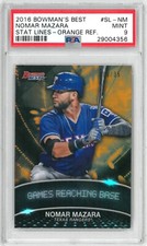 2016 Bowman's Best NOMAR MAZARA Stat Lines Orange Refractor /35  ~ PSA 9 Mint