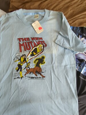 Vintage NEW MUTANTS t Shirt Size L 1984 Marvel Comics 80s Screen